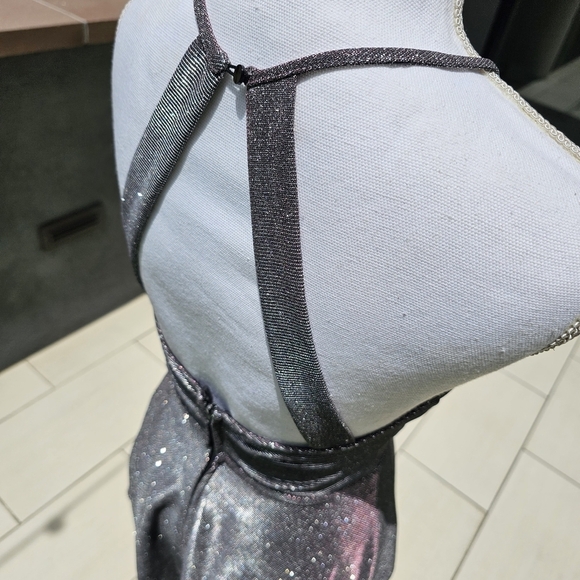 Speechless ✦ Shimmer Party Dress ✦ Silver-Purple Color Shift Fit & Flare Sz 3 - Picture 12 of 17